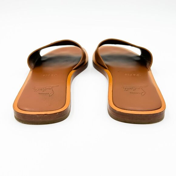 Christian Louboutin CL Monogram Leather Sandals Slides EU 37.5, 7.5 - Picture 5 of 13